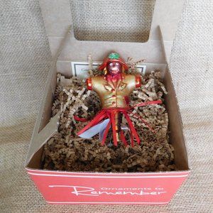 Scarecrow Hand Blown Glass Clip On Ornament- Ornaments to Remember NIP